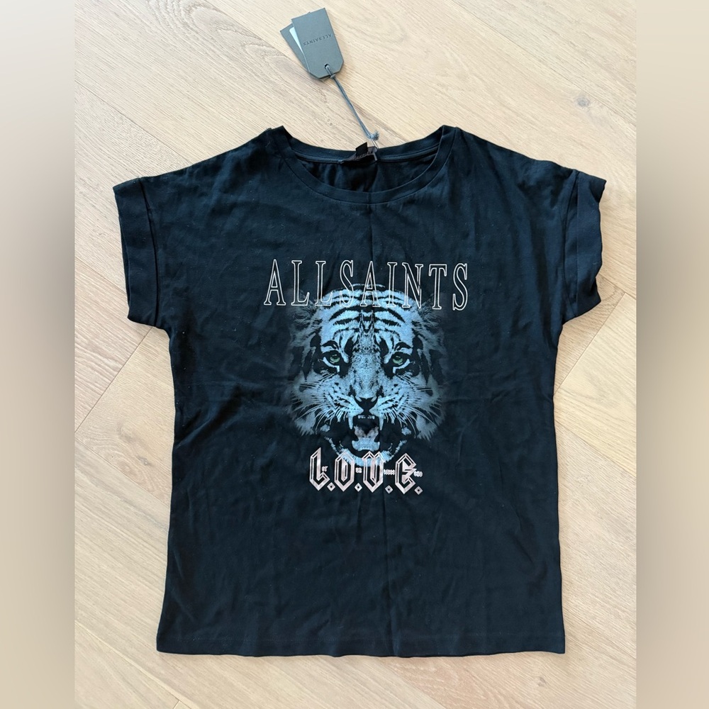 AllSaints Black Tiger Graphic Tee -Clavon Imogen Boy tee